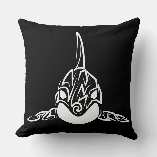 Almofada Orca Tribal Negra (Frente)