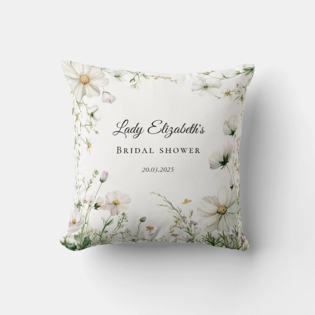 Almofada Orçamento Flores Roxas Chuveiro de Noiva Bridgerto (Frente)