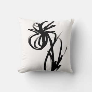 Almofada Orchid Blanc: Abstrato branco e preto