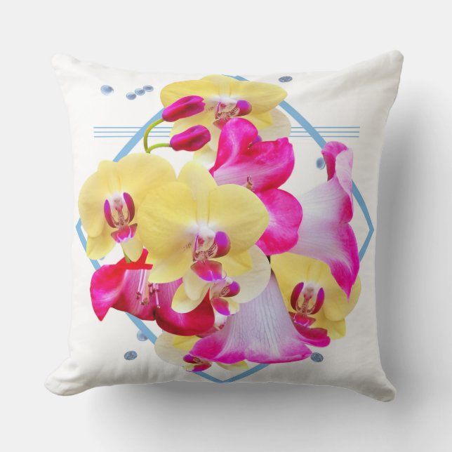 Almofada Orchid Flower Art Print (Frente)