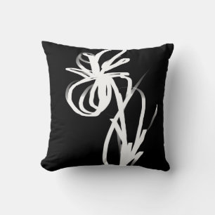 Almofada Orchid Noir: Abstrato preto e branco