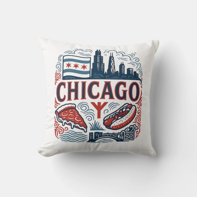 Almofada Orgulho da cidade de Chicago (Frente)