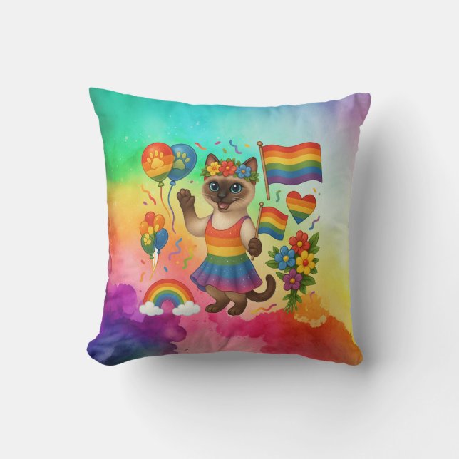 Almofada Orgulho Gato - Peitos LGBTQ inspirados em Gato (Frente)