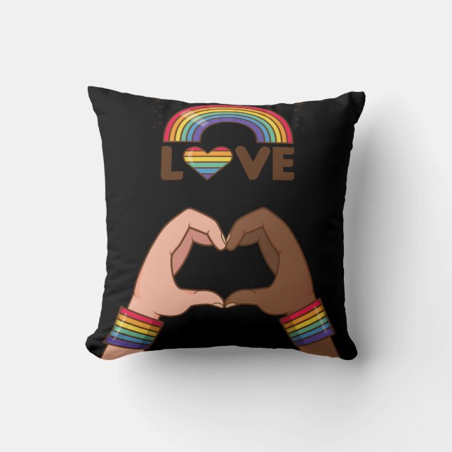Almofada Orgulho LGBT+. Amor arco-íris. Coração. (Frente)