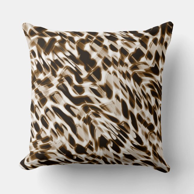 Almofada Orifícios castanhos em movimento, escuros e esbran (Frente)