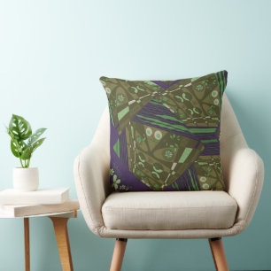 Almofada Origami Chintz (L) Púrpura Verde Dusty