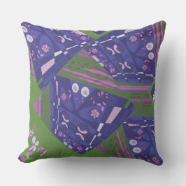 Almofada Origami Chintz (L) Rosa Dusty Verde Púrpura