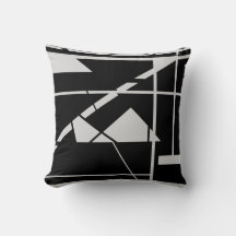 Origami de Cinza Clara em Preto Geométrico