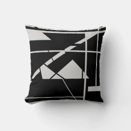 Almofada Origami de Cinza Clara em Preto Geométrico