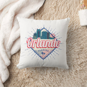 Almofada Orlando Florida EUA Skyline Vintage EUA