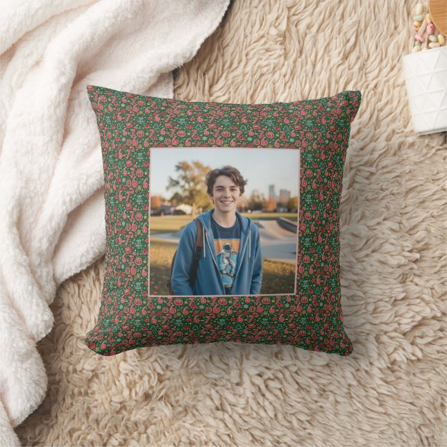 Almofada Ornament 6-7 Meme One Photo Christmas Doodles (Cobertor)