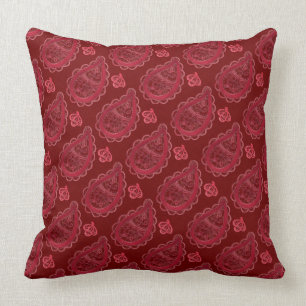 Almofada Ornamentado Burgundy Paisley Pattern