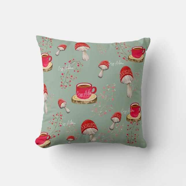 Almofada Ornamento colorido do padrão aquoso do outono (Frente)