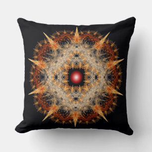 Almofada Ornamento de estrela fractal com farpas