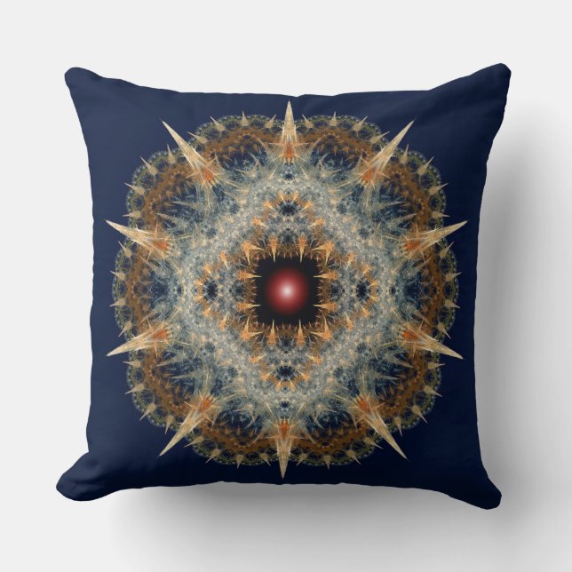 Almofada Ornamento espinhoso fractal (Frente)
