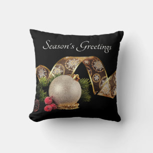 Almofada Ornamento, Fita Evergreen e Dourada