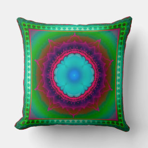Almofada Ornamento fractal luminoso colorido