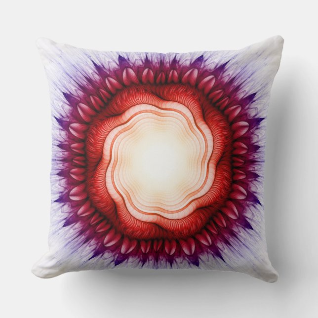 Almofada Ornamento vermelho floral (Frente)