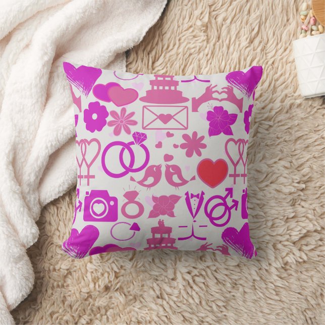 Almofada Ornamentos de Casamento Rosa 03 (Cobertor)