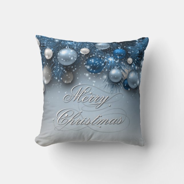 Almofada Ornamentos de Natal - Blues (Frente)