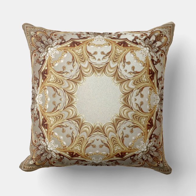Almofada Ornate Gold Throw Pillow (Frente)