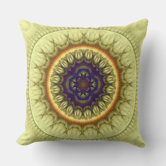 Almofada Ornatura do círculo amarelo (Frente)