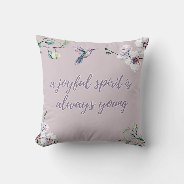 Almofada Orquídea-beija-flor Rosa Simples (Frente)