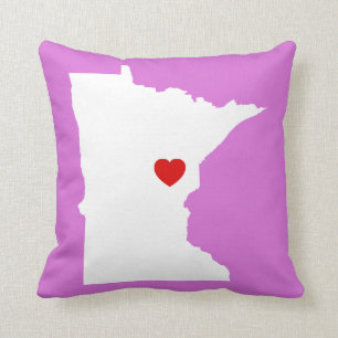 Almofada Orquídea e White Minnesota com Red Heart