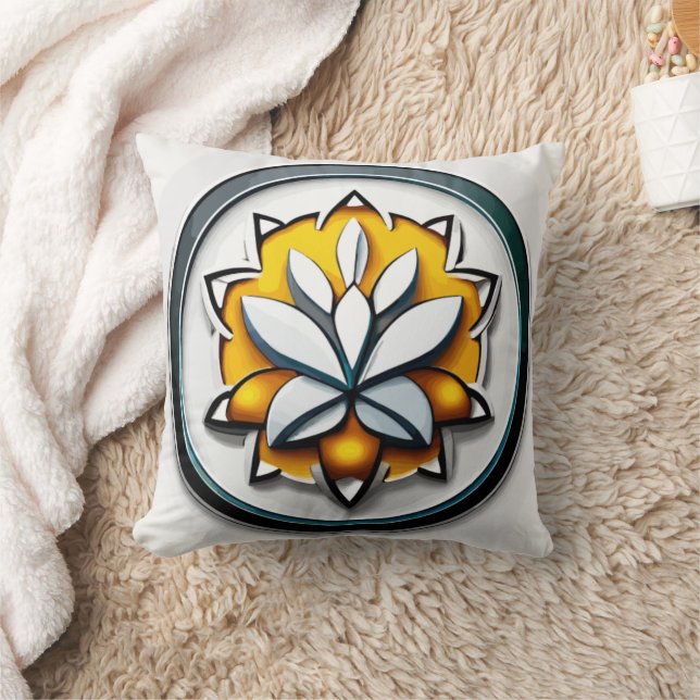 Almofada Orquídea Metálica: Uma Extravaganza Rosa e Amarela (Cobertor)