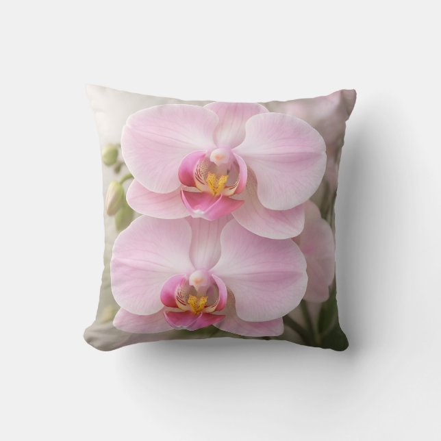 Almofada Orquídea Phalaenopsis Rosa Suave (Frente)