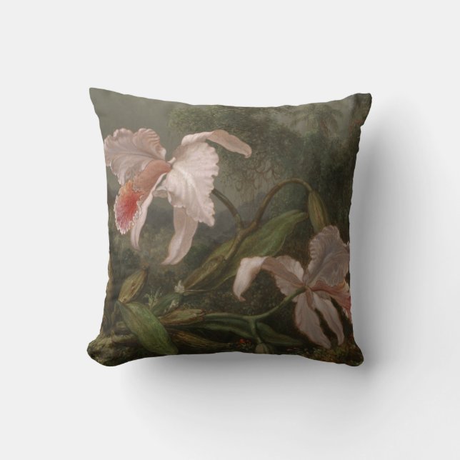 Almofada Orquídeas e colibris da selva (Frente)