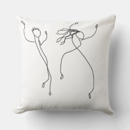 Almofada Os dançarinos dançam artística branco do preto