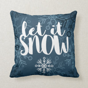 Almofada Os flocos de neve rústicos na serapilheira azul