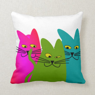 Almofada Os gatos lunáticos descansam os "melhores amigos