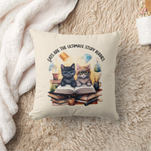 Almofada Os Gatos São Os Últimos Amigos Do Estudo
