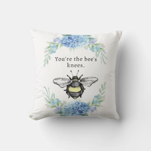 Almofada Os joelhos das abelhas Blue Hydrangeas 16"x16" M