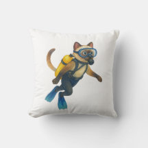 Os mergulhadores de gato mergulham no mar