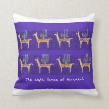 Os Oito Lhamas do travesseiro decorativo Hannukah