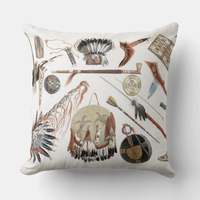 Almofada Os utensílios e os braços indianos, chapeiam 48 do (Frente)