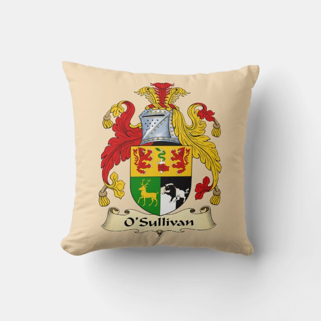 Almofada O'Sullivan Family Coat of Arms Throw Pillow (Frente)