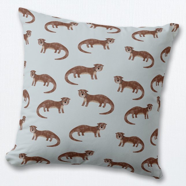Almofada Otter (Cute otter pattern throw pillow)