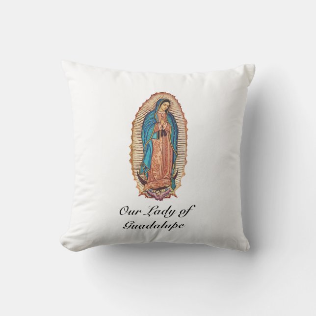 Almofada Our Lady of Guadalupe Miraculous Tilma Fine Art (Frente)