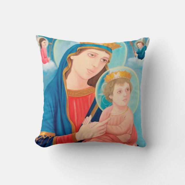 Almofada Our Lady of Perpetual Help Catholic (Frente)