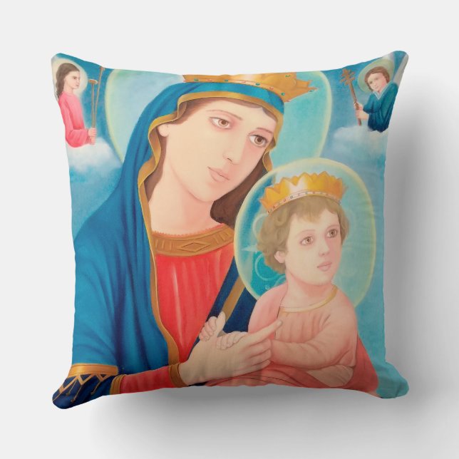 Almofada Our Lady of Perpetual Help Catholic (Verso)