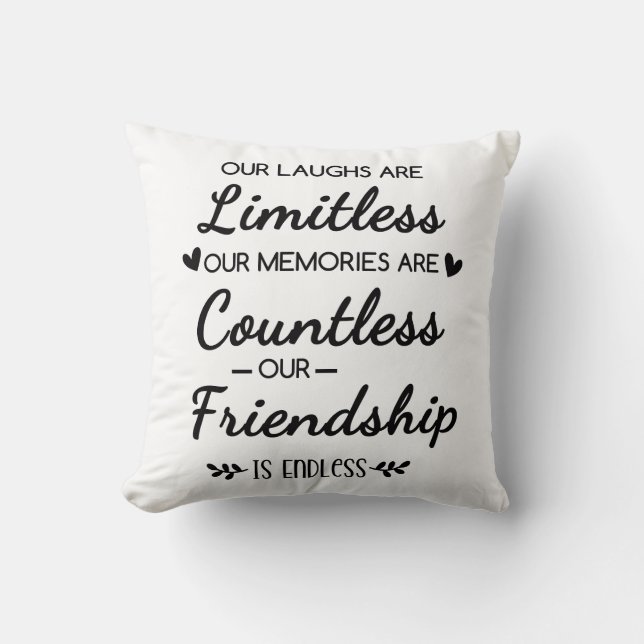 Almofada Our Laughs Are Limitless Friendship Quote (Frente)