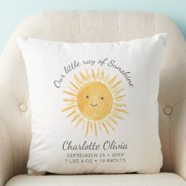 Almofada Our Little Ray Of Sunshine Birth Stats