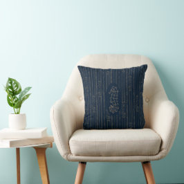 Almofada Ouro Art Deco Secavalo em azul escuro