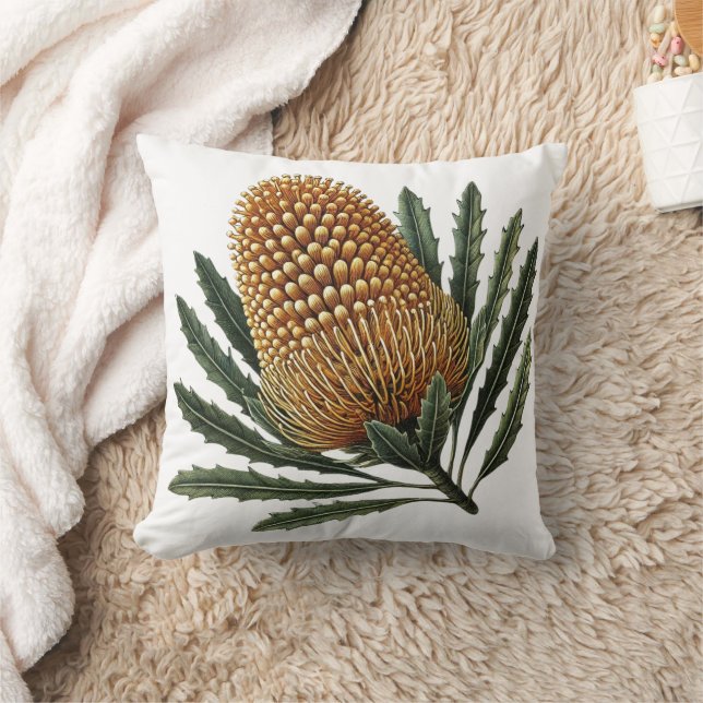 Almofada Ouro Banksia Botânica, Flor Nativo Australiano (Cobertor)