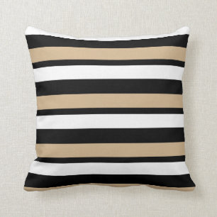 Almofada Ouro branco e travesseiro decorativo listrado