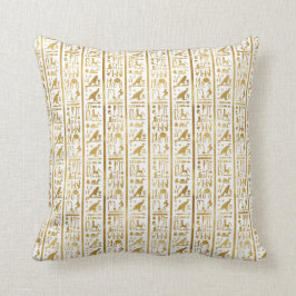 Almofada Ouro & Branco Egito Egípcio Glam Moderno Chic